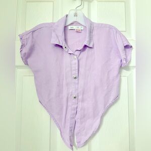 ZARA girls tie front crop top